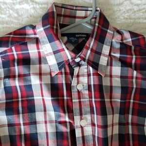 Patterned long sleeve collar button down shirt
